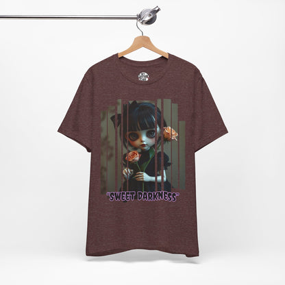 “Sweet Darkness” — Kawaii-style Gothic doll Graphic T-Shirt – Alt Aesthetic Poetic Goth Street-wear