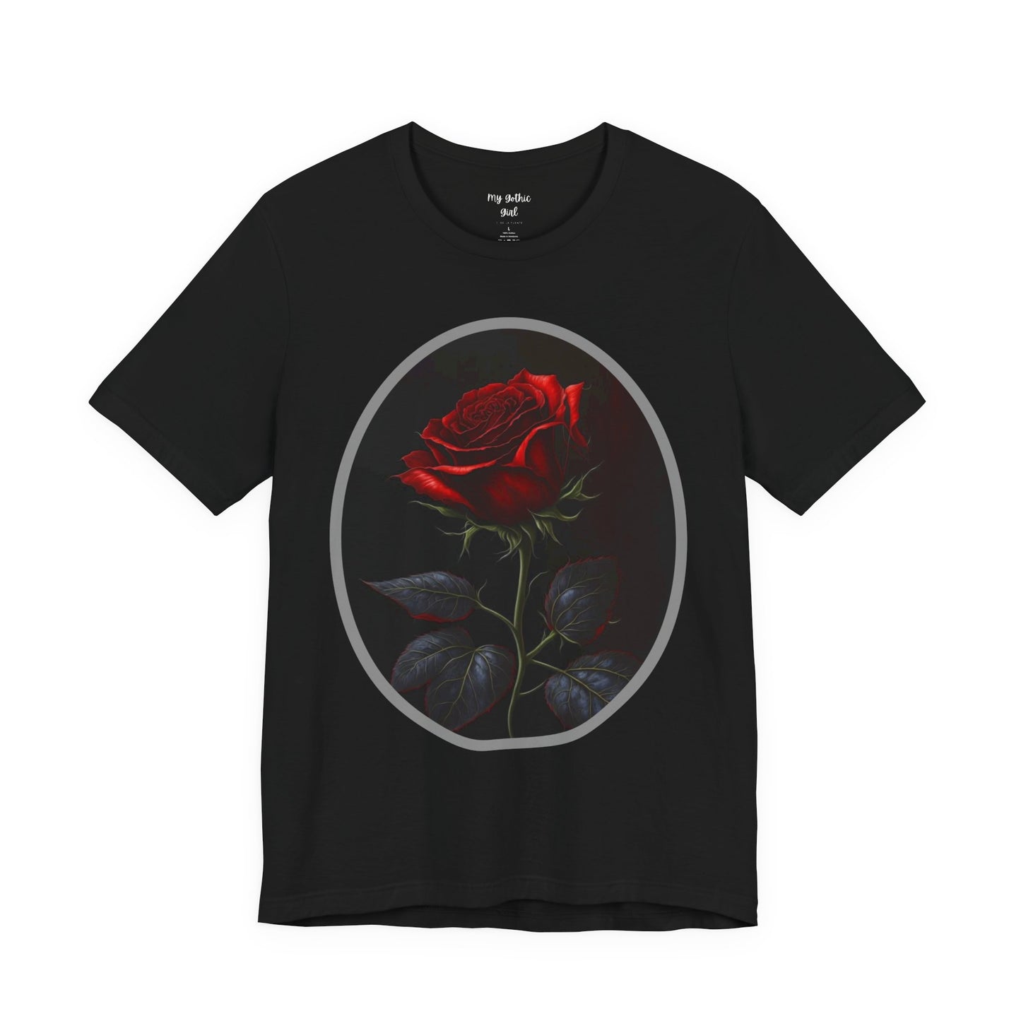 My Gothic Girl T-Shirts for Women & Men "Linda's Red Rose" Dark Aesthetic & Alternative Tees – My Gothic Girl
