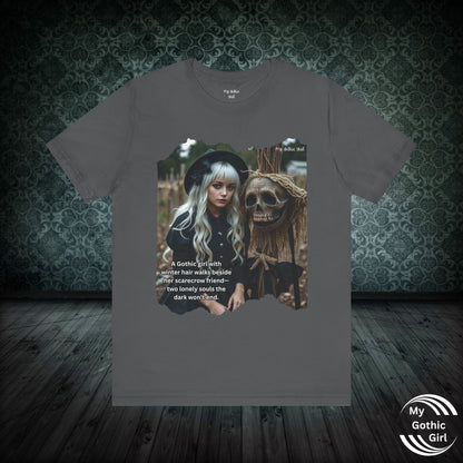 My Gothic Girl T-Shirt "Scarecrow Friend" – Whimsy Goth Streetwear, Dark Poetry Fashion, Alt Aesthetic Apparel
