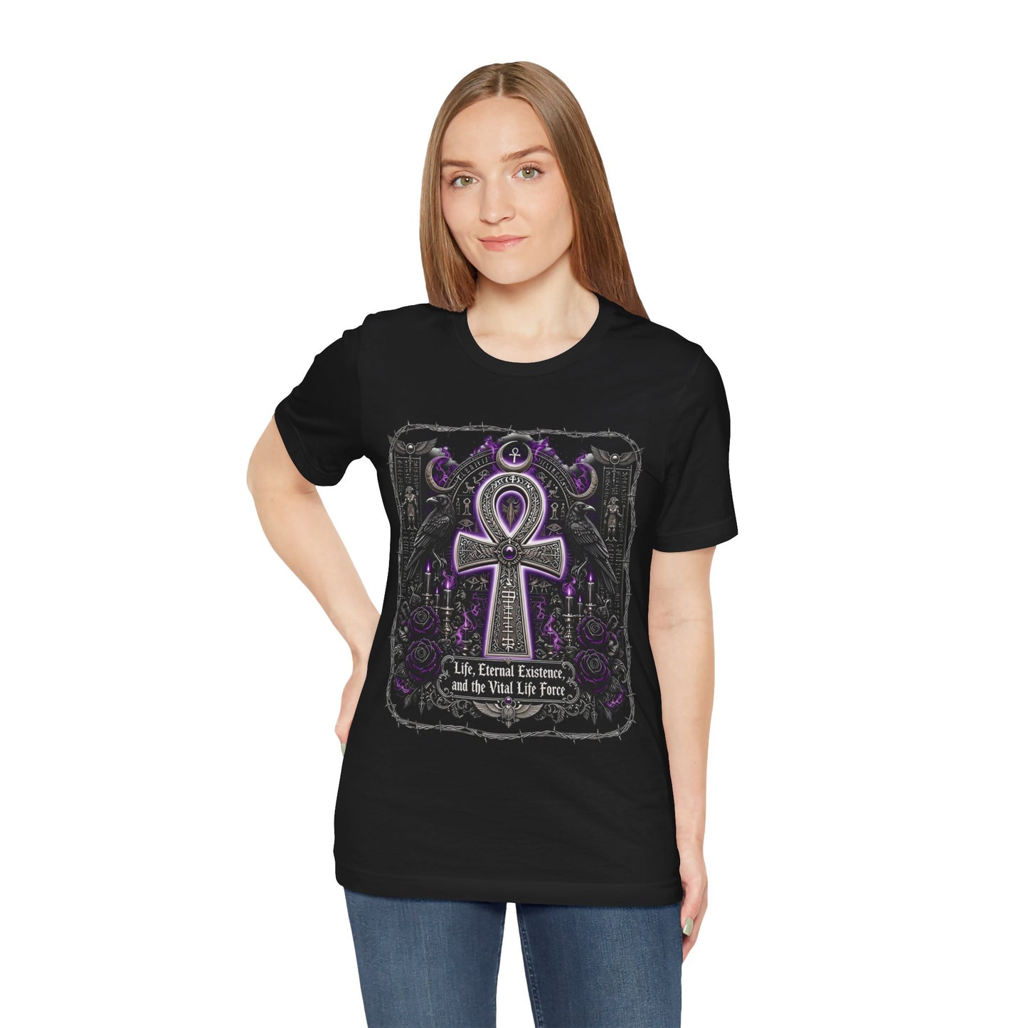Ankh Gothic Tee — Life, Eternal Continuity & Vital Life Force Graphic T-Shirt