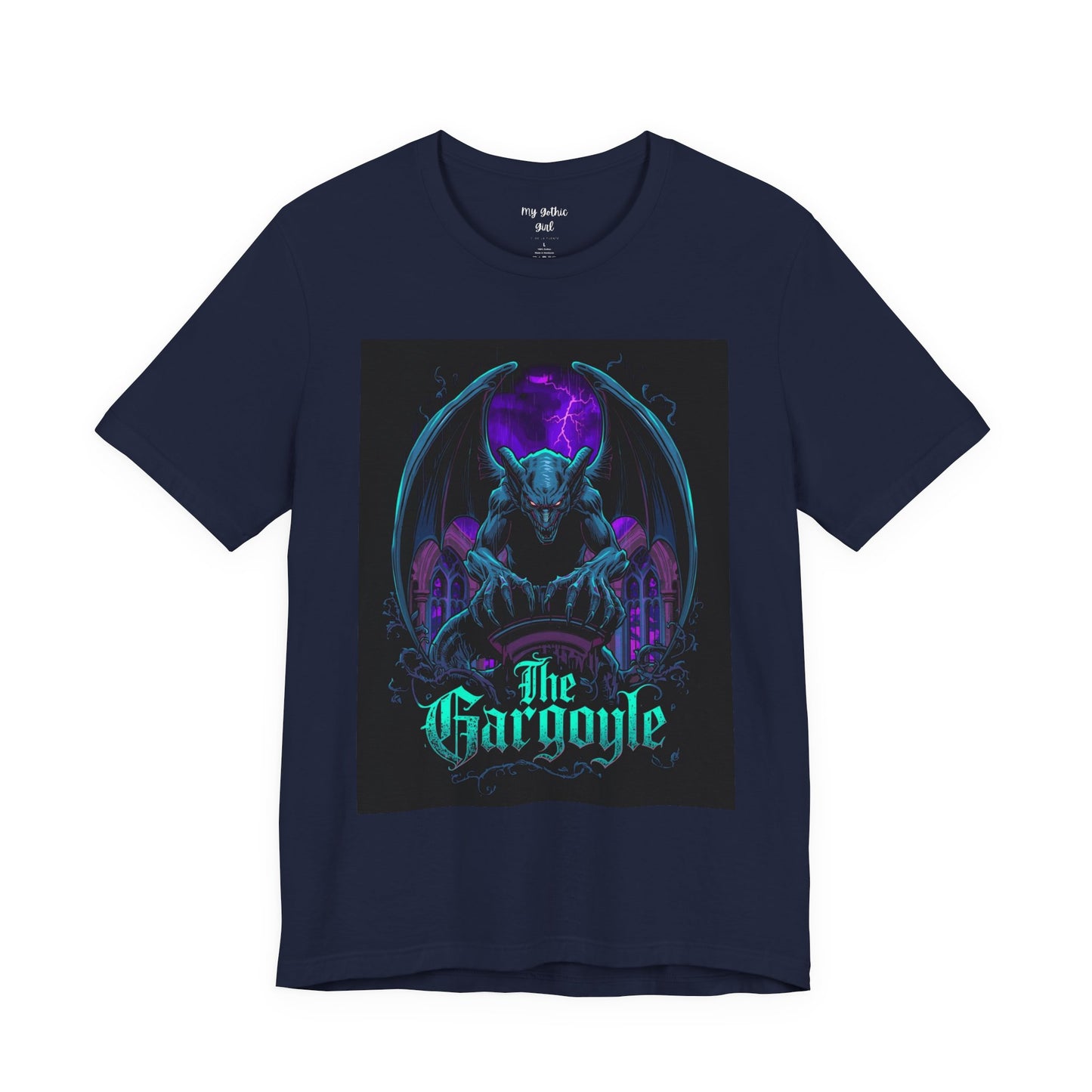 "The Gargoyle" — Dark Gothic Winged Statue Graphic Tee Design