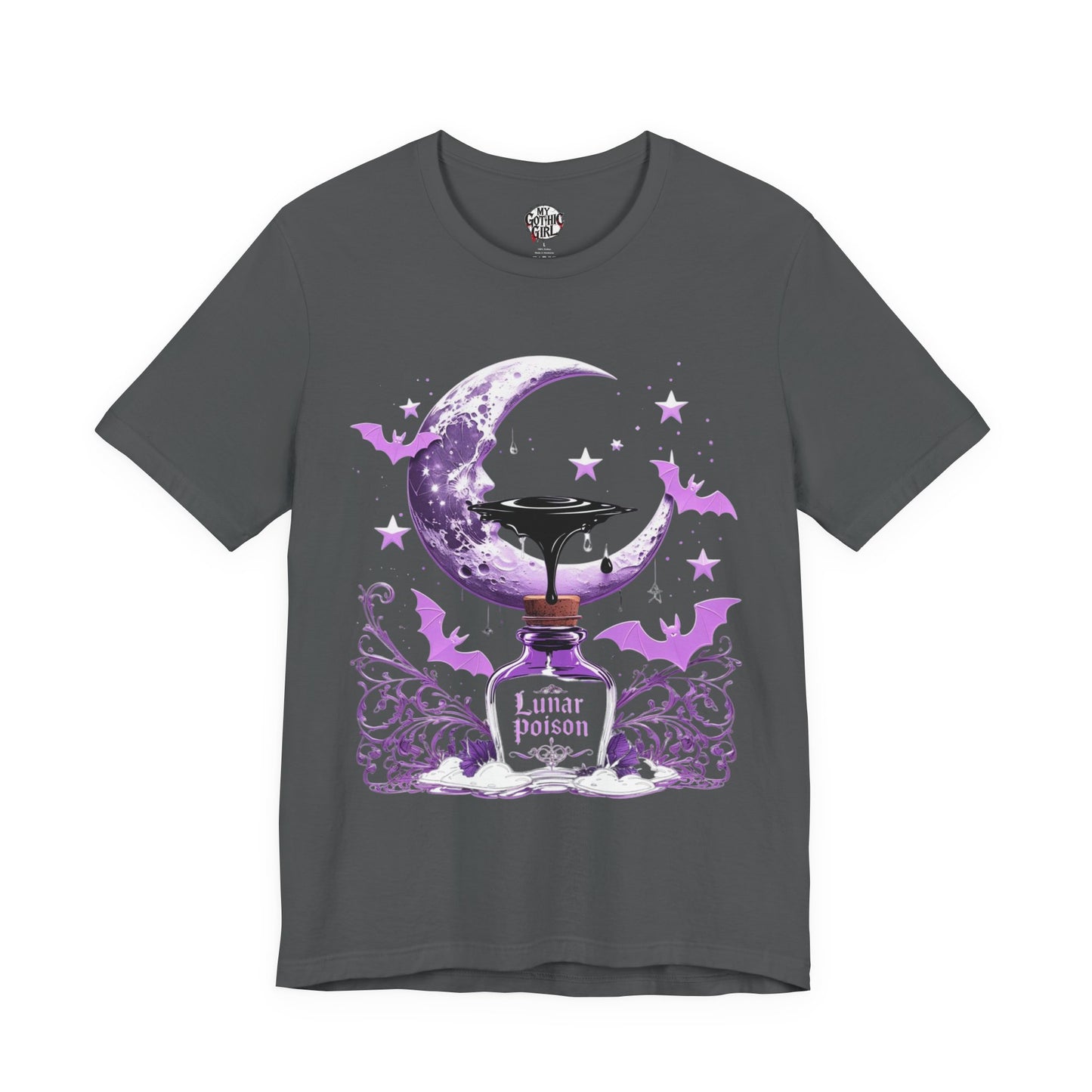 “Lunar Poison” — Celestial Alchemy Gothic Graphic T-Shirt – Alt Aesthetic Poetic Goth Street-wear
