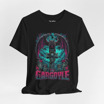 Gargoyle Graphic Tee — Dark Gothic Winged Statue Design