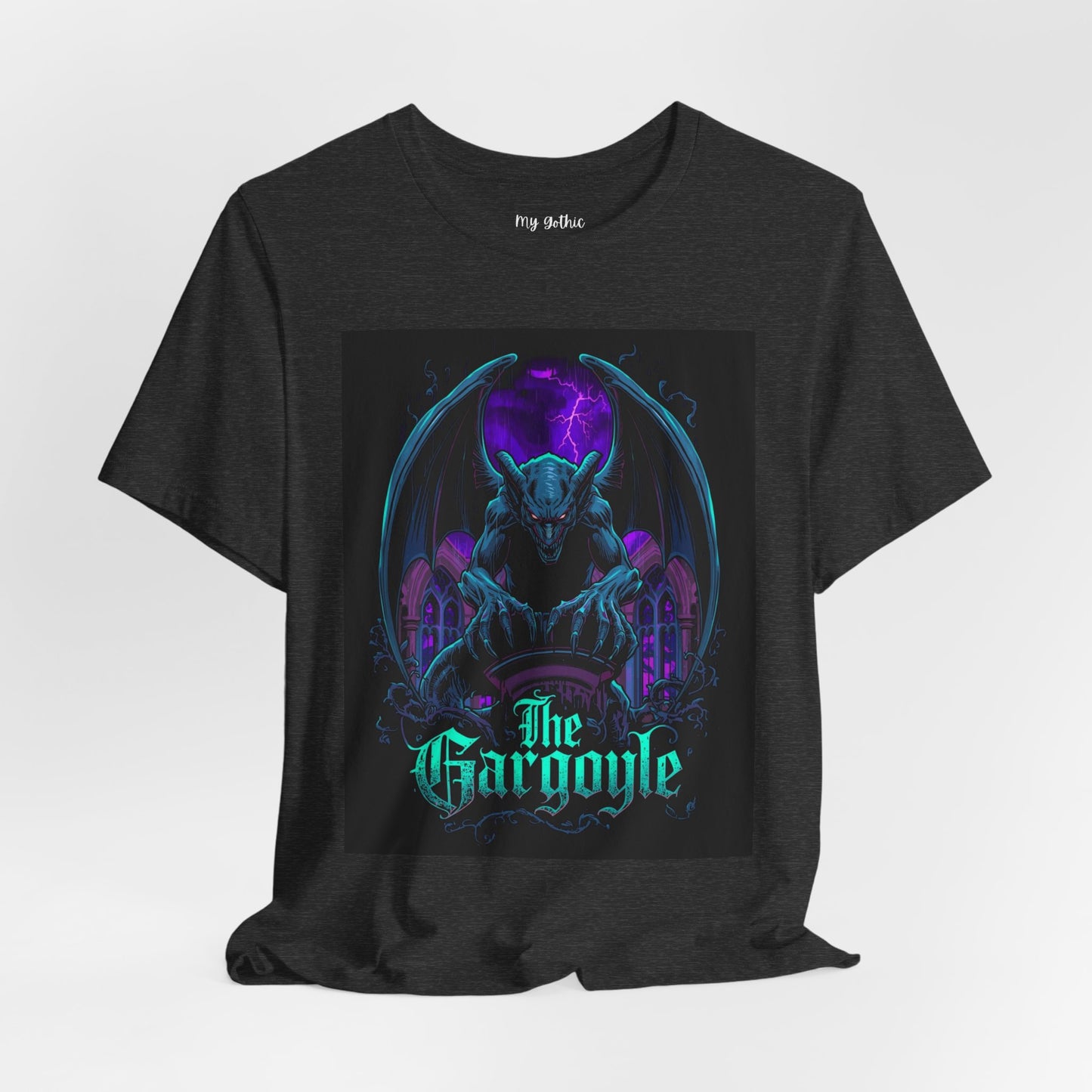 "The Gargoyle" — Dark Gothic Winged Statue Graphic Tee Design