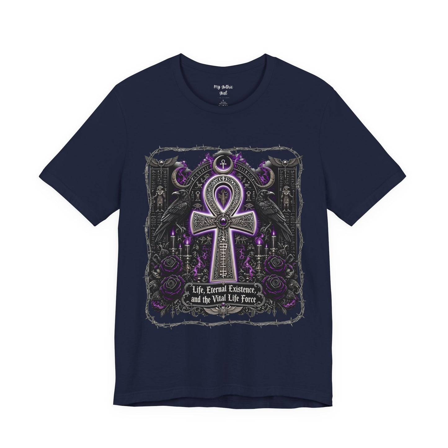 Ankh Gothic Tee — Life, Eternal Continuity & Vital Life Force Graphic T-Shirt