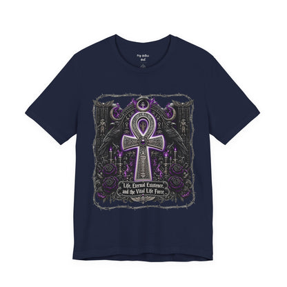 Ankh Gothic Tee — Life, Eternal Continuity & Vital Life Force Graphic T-Shirt