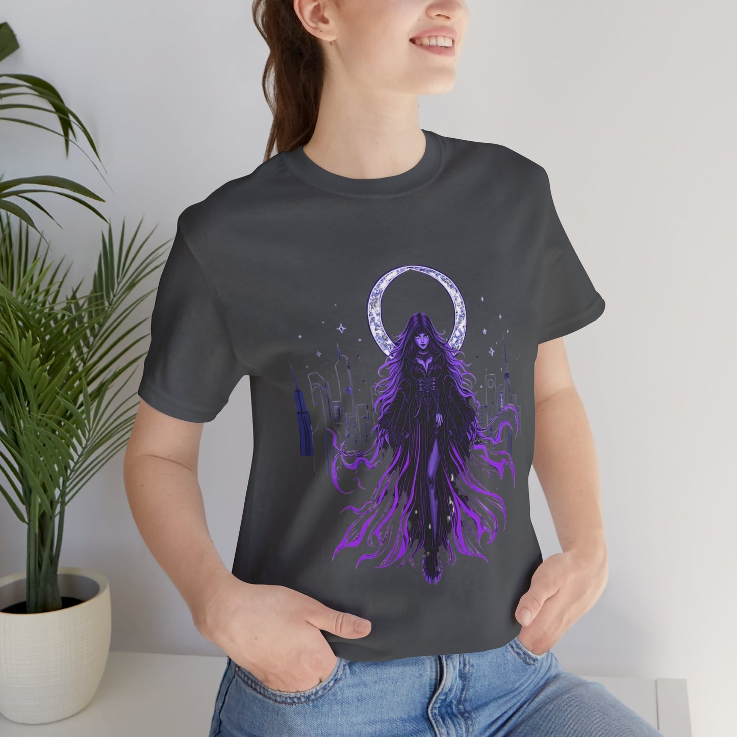 “Celestial Enchantress”  Gothic Graphic T-Shirt – Alt Aesthetic Poetic Goth Street-wear