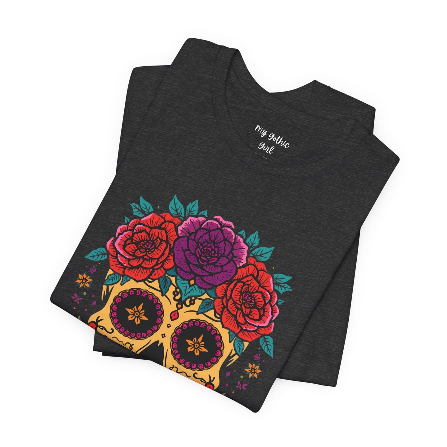 Day of the Dead Sugar Skull Tee — Floral Calavera Graphic T-Shirt
