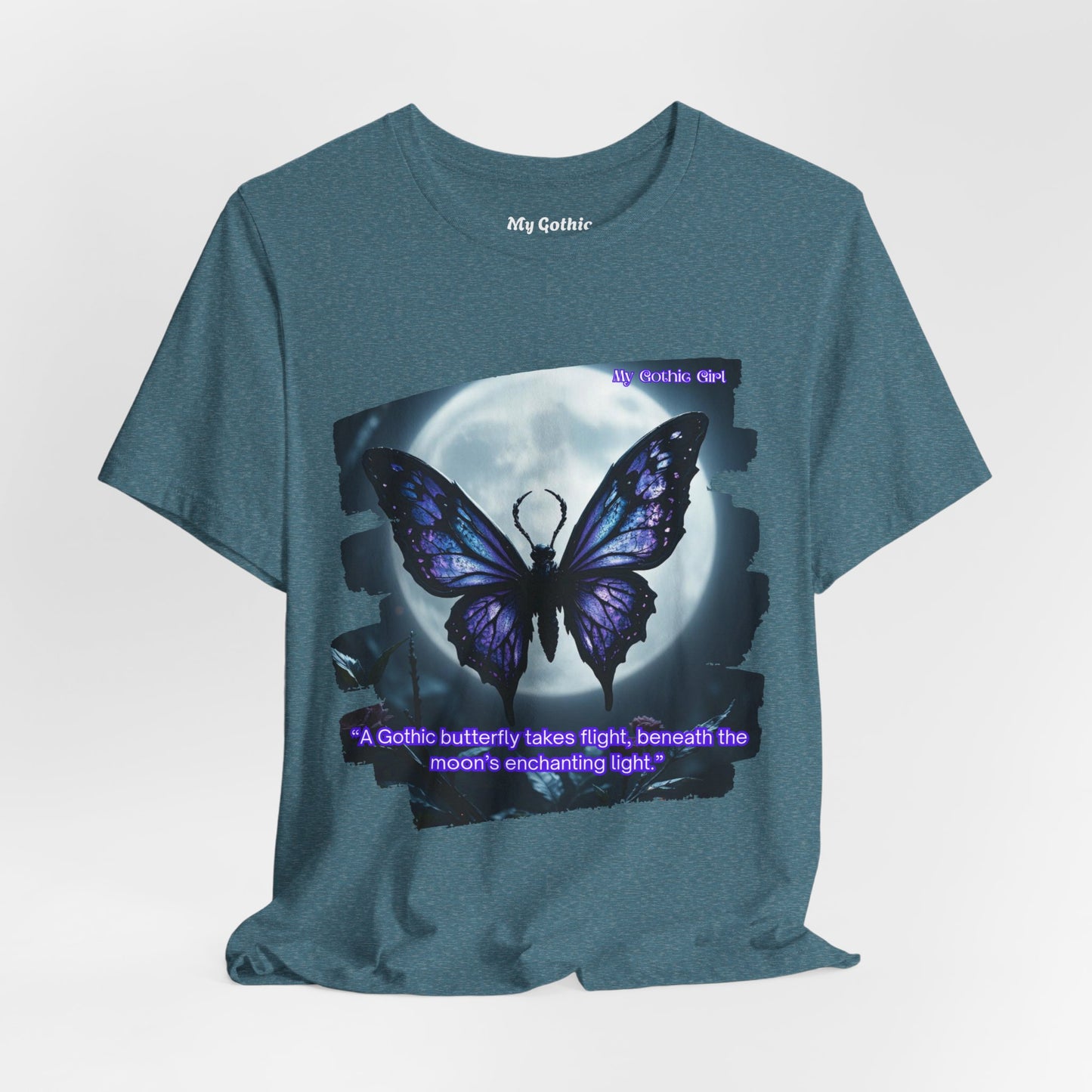 My Gothic Girl T-Shirt "Purple Gothic Butterfly" – Whimsy Goth Streetwear, Dark Poetry Fashion, Alt Aesthetic Apparel