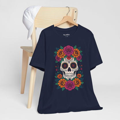 Sugar Skull Floral Tee — Day of the Dead Skull T-Shirt