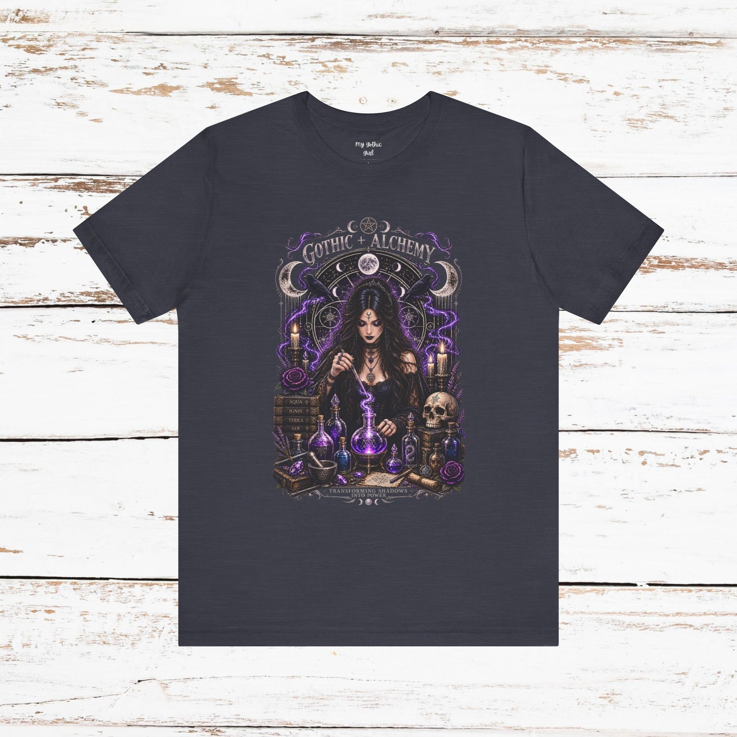 Gothic Alchemy T-Shirt — Witch Potion Skull Graphic Tee