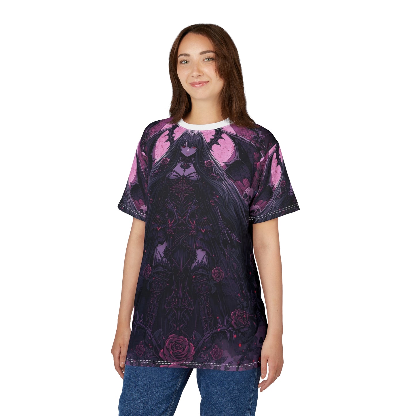 Gothic Anime Reaper Queen Tee – Dark Romance All Over Print | My Gothic Girl