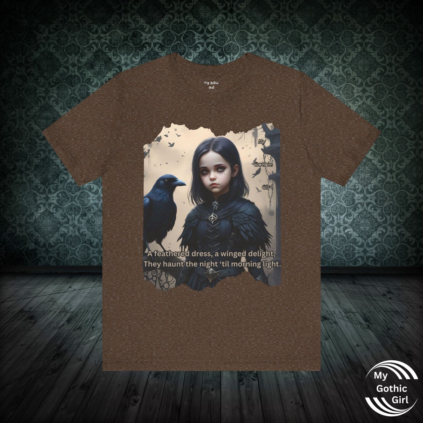 My Gothic Girl T-Shirt "Black Raven"  Whimsy Goth, Goth Fashion, Poetic Gothic Street Wear