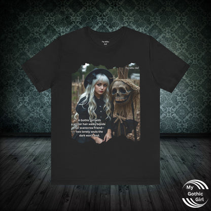 My Gothic Girl T-Shirt "Scarecrow Friend" – Whimsy Goth Streetwear, Dark Poetry Fashion, Alt Aesthetic Apparel