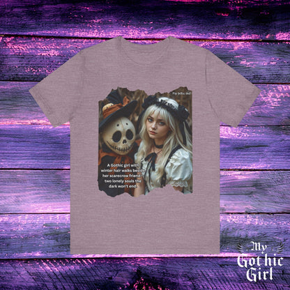 My Gothic Girl T-Shirt "Scarecrow Friend" – Whimsy Goth Streetwear, Dark Poetry Fashion, Alt Aesthetic Apparel
