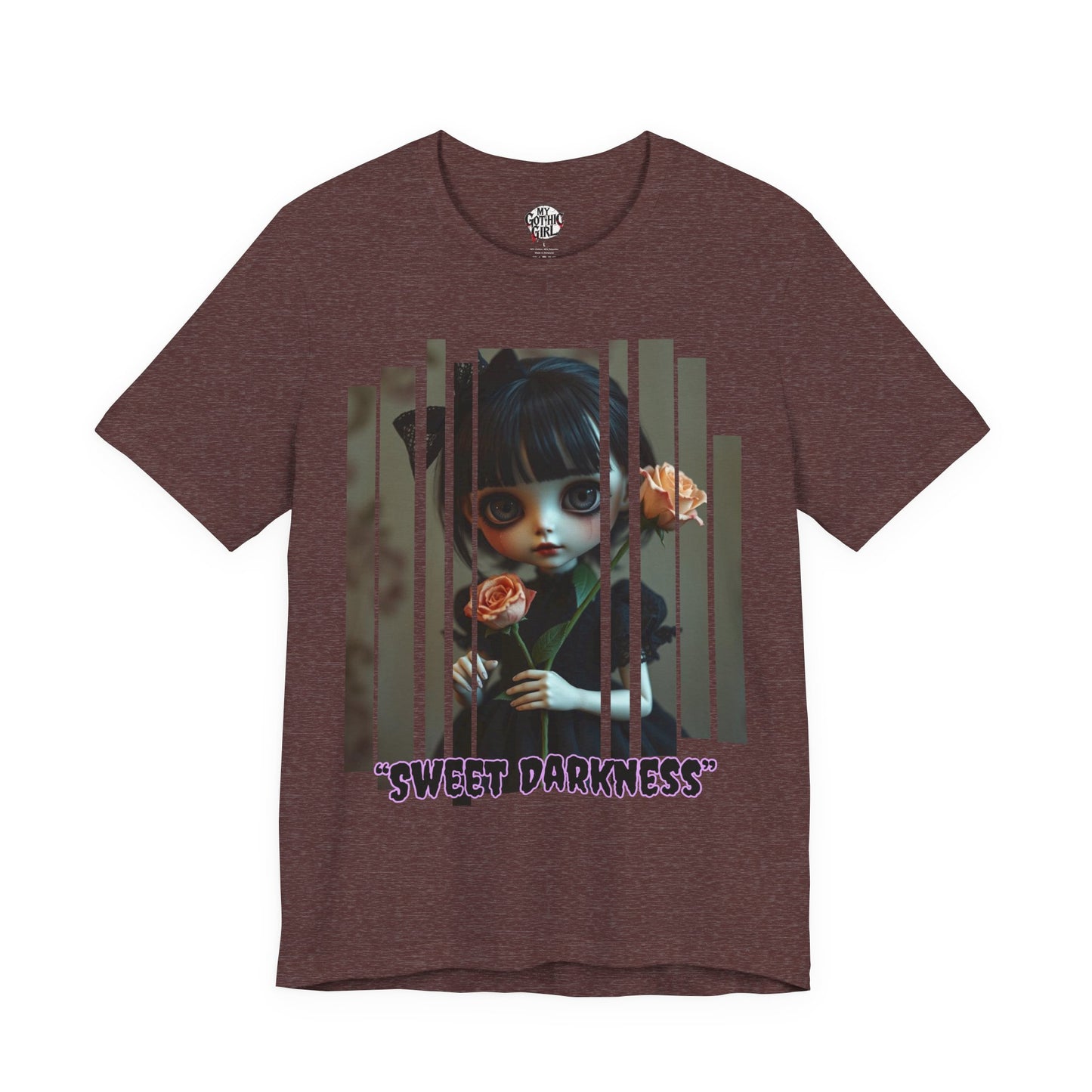 “Sweet Darkness” — Kawaii-style Gothic doll Graphic T-Shirt – Alt Aesthetic Poetic Goth Street-wear