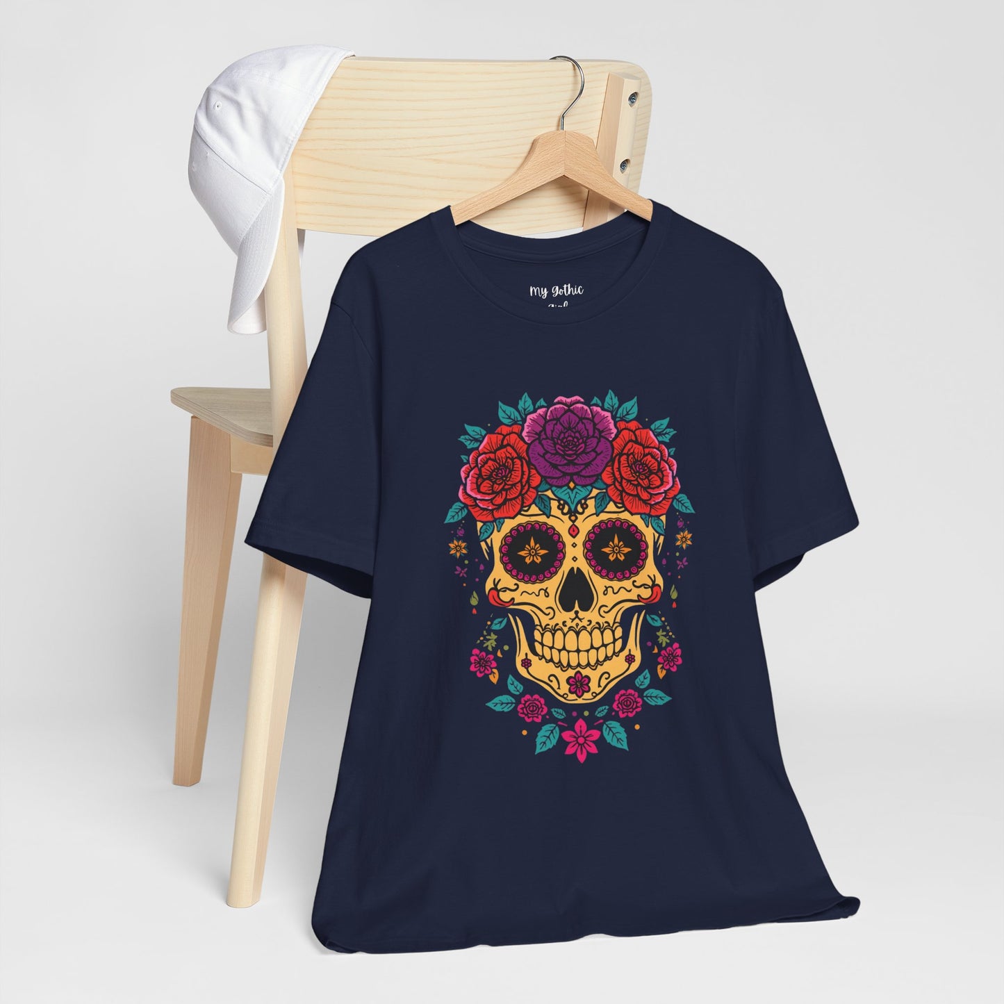 Day of the Dead Sugar Skull Tee — Floral Calavera Graphic T-Shirt