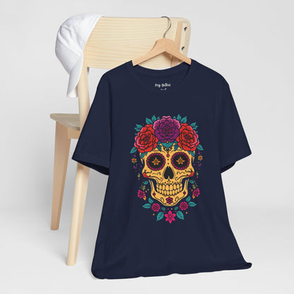 Day of the Dead Sugar Skull Tee — Floral Calavera Graphic T-Shirt