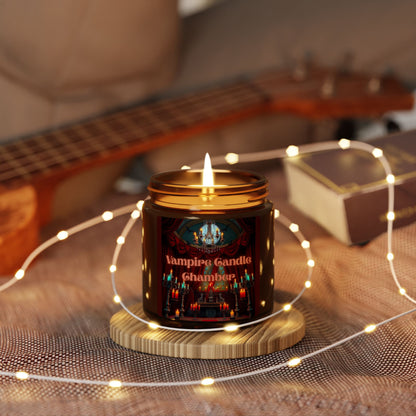 Vampire Candle Chamber — Scented Soy Amber Jar (Gothic, Spiced & Smoky)