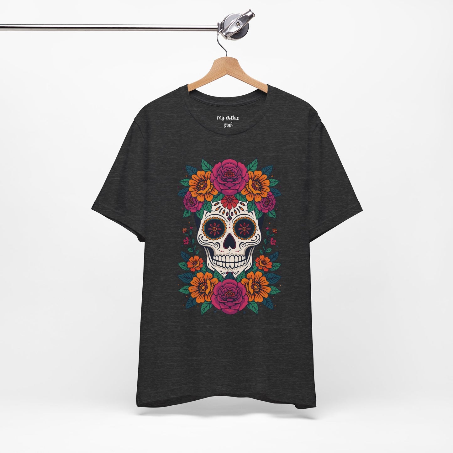 Sugar Skull Floral Tee — Day of the Dead Skull T-Shirt