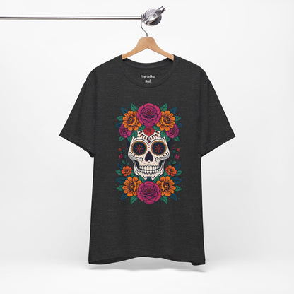 Sugar Skull Floral Tee — Day of the Dead Skull T-Shirt