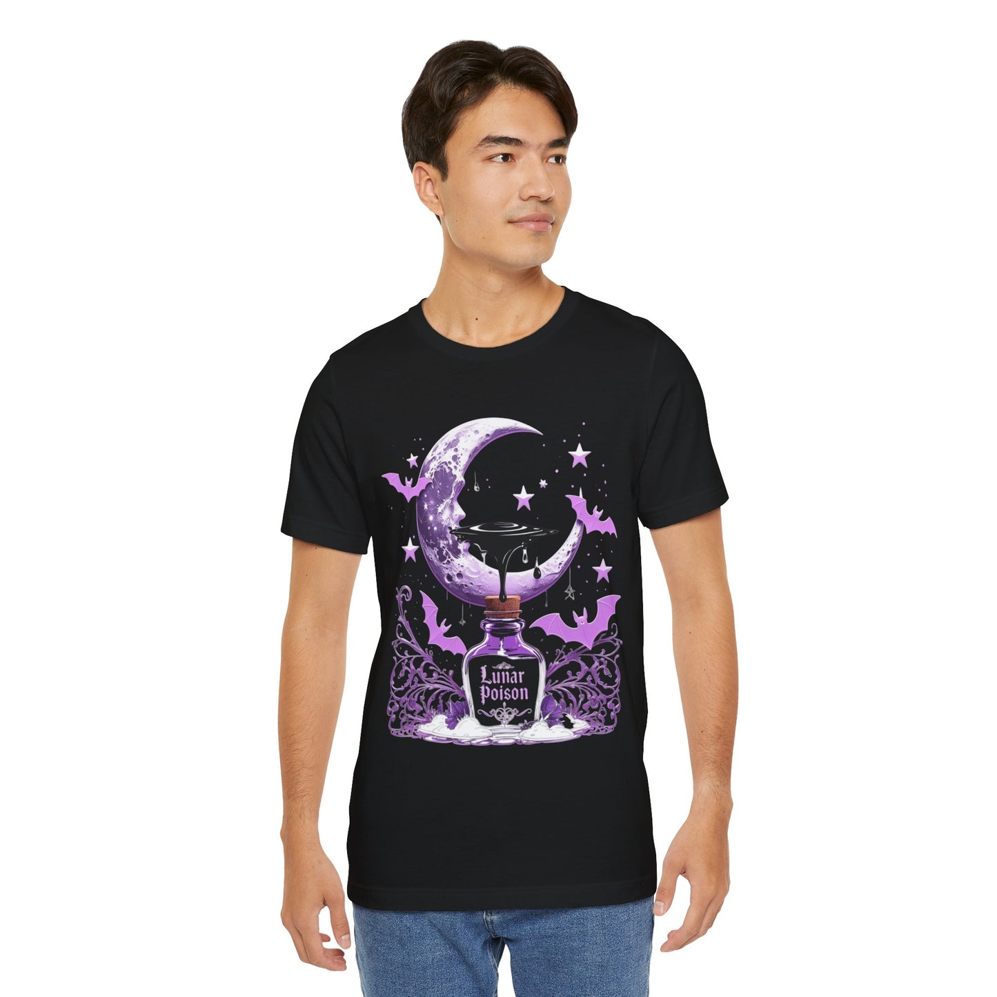 “Lunar Poison” — Celestial Alchemy Gothic Graphic T-Shirt – Alt Aesthetic Poetic Goth Street-wear