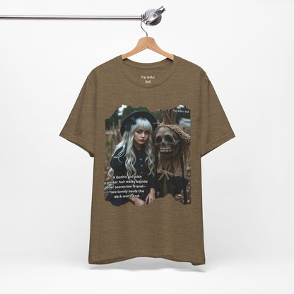My Gothic Girl T-Shirt "Scarecrow Friend" – Whimsy Goth Streetwear, Dark Poetry Fashion, Alt Aesthetic Apparel