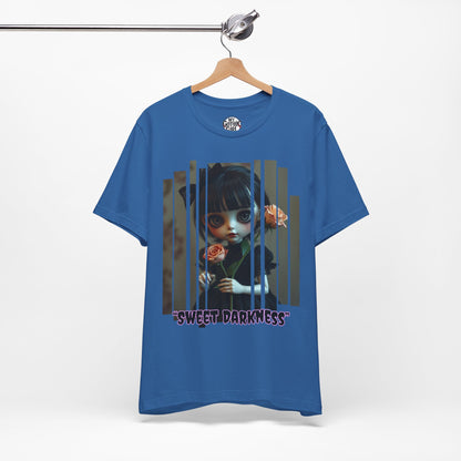 “Sweet Darkness” — Kawaii-style Gothic doll Graphic T-Shirt – Alt Aesthetic Poetic Goth Street-wear