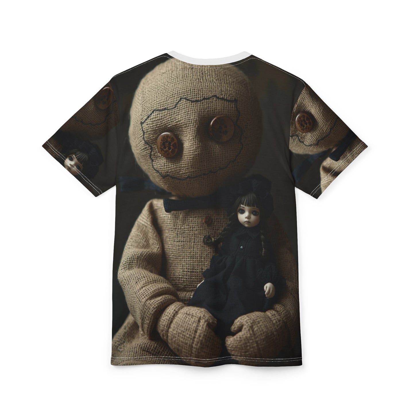 Gunny Sack Doll with Toy Gothic Doll | Horror All-Over Print T‑Shirt