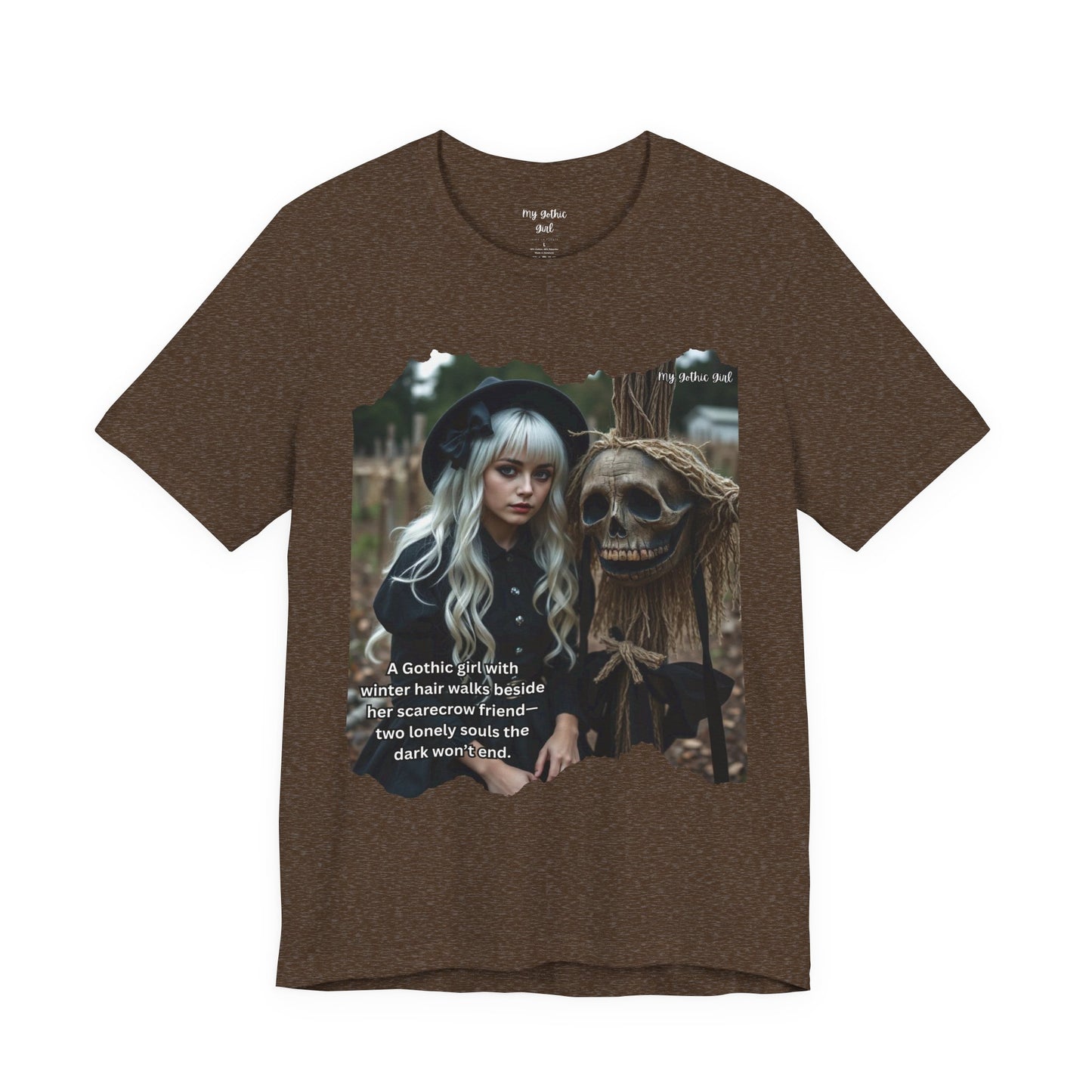 My Gothic Girl T-Shirt "Scarecrow Friend" – Whimsy Goth Streetwear, Dark Poetry Fashion, Alt Aesthetic Apparel