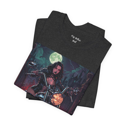 Dark Rider Motorcycle T-Shirt — "A dark desire now sets forth into the night" Gothic Tee