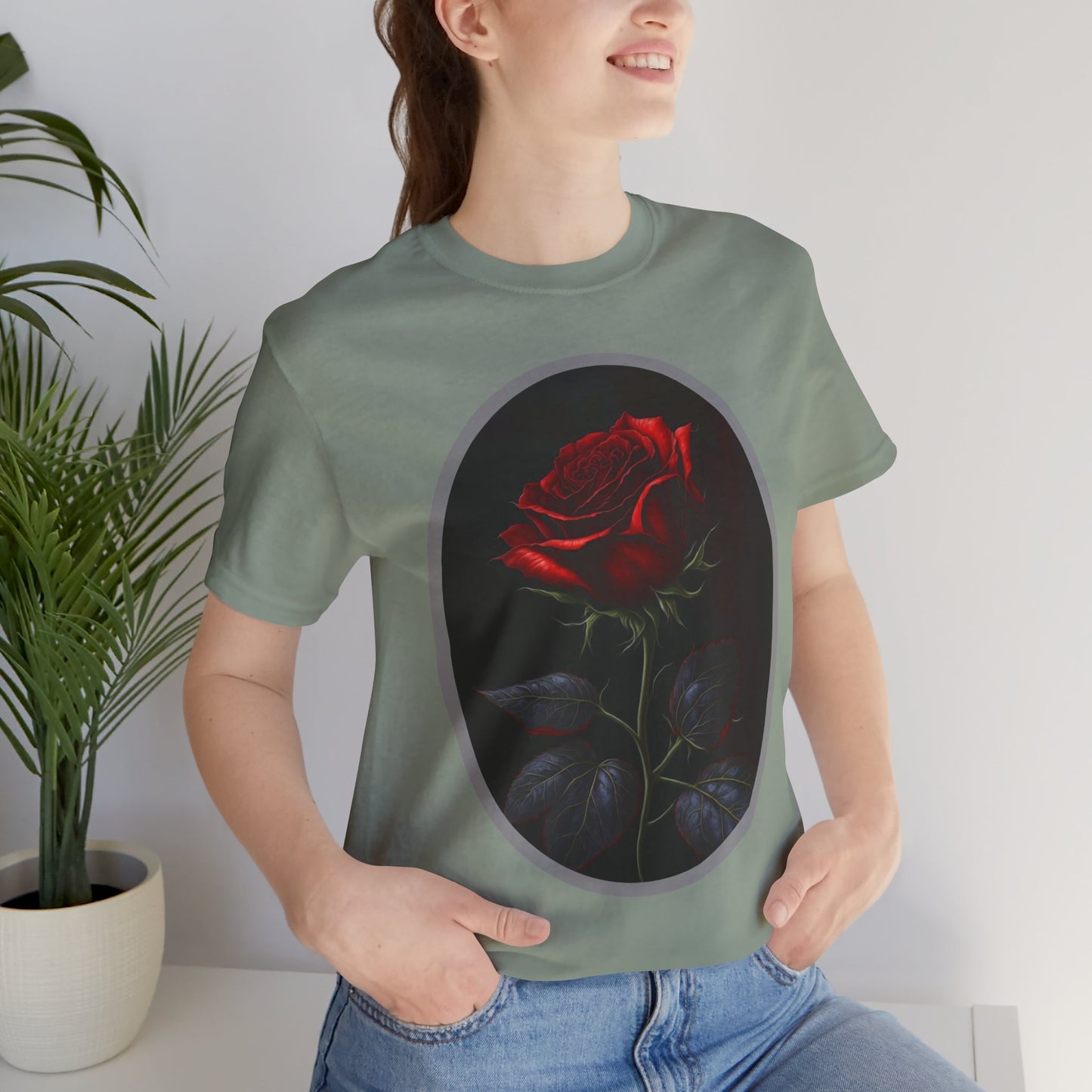 My Gothic Girl T-Shirts for Women & Men "Linda's Red Rose" Dark Aesthetic & Alternative Tees – My Gothic Girl