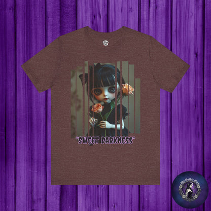 “Sweet Darkness” — Kawaii-style Gothic doll Graphic T-Shirt – Alt Aesthetic Poetic Goth Street-wear