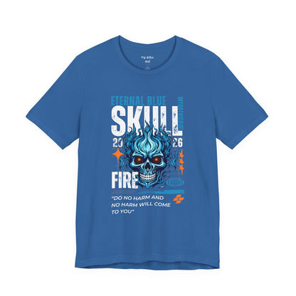 Eternal Blue Skull Flame Gothic Tee