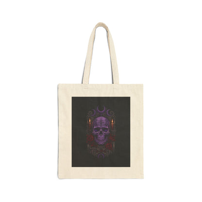 Candle & Roses Skull Tote — 'My Gothic Girl' Canvas Tote Bag