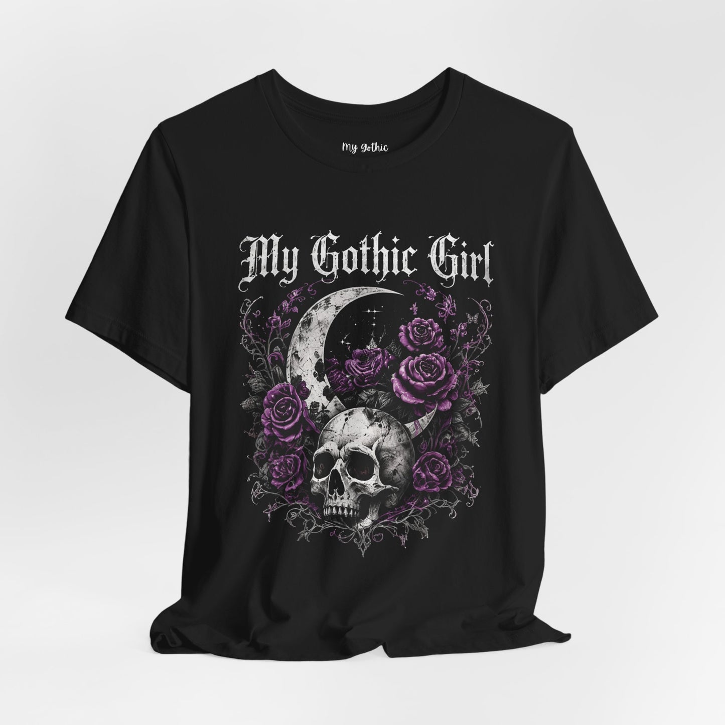 My Gothic Girl Skull Tee — Gothic Moon & Purple Roses T-Shirt