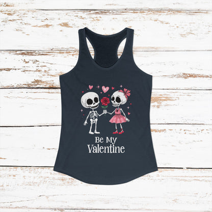 Cute Gothic Skeleton Romance Shirt — Women's Racerback Tank