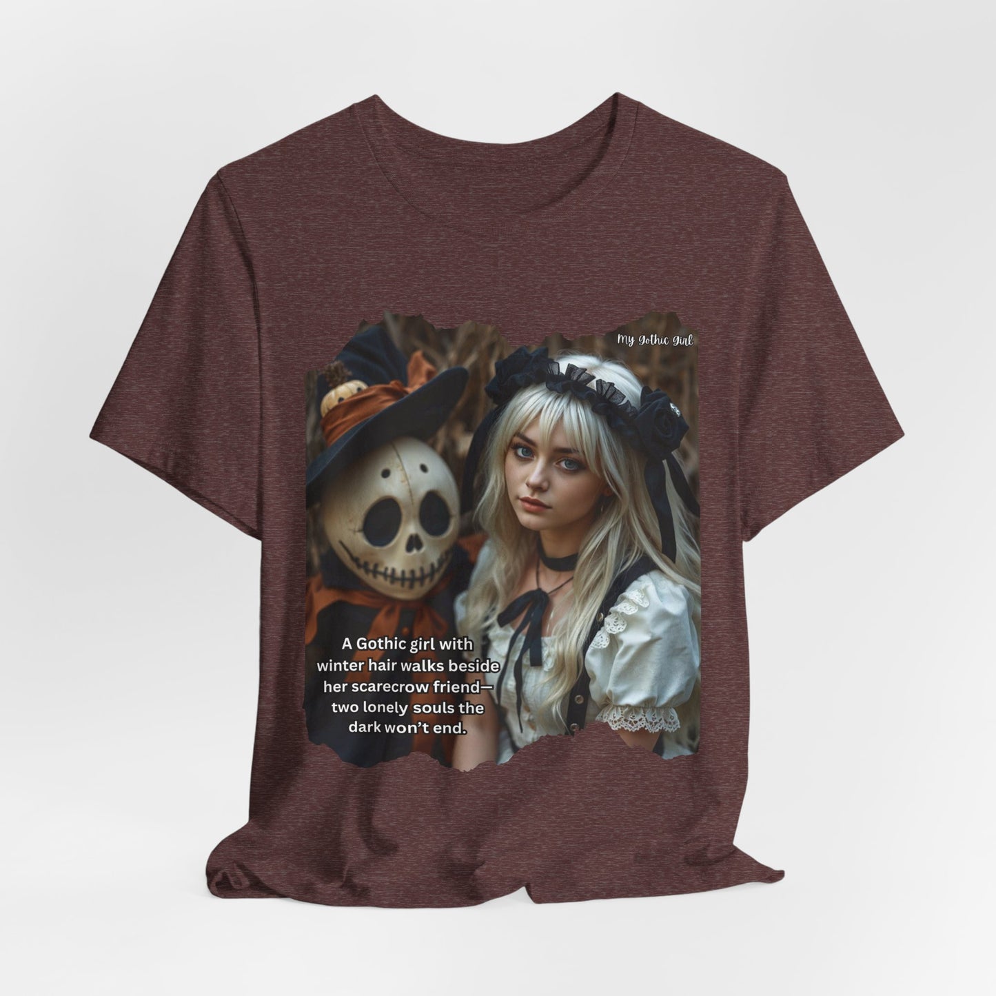 My Gothic Girl T-Shirt "Scarecrow Friend" – Whimsy Goth Streetwear, Dark Poetry Fashion, Alt Aesthetic Apparel