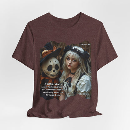 My Gothic Girl T-Shirt "Scarecrow Friend" – Whimsy Goth Streetwear, Dark Poetry Fashion, Alt Aesthetic Apparel