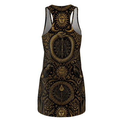 Racerback Dress — Vintage Alchemy Sun & Ouroboros Pattern