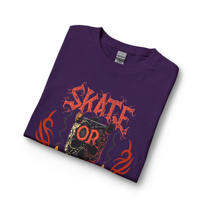 Skate or Die Long Sleeve Shirt — Gothic Skull Skateboard Tee