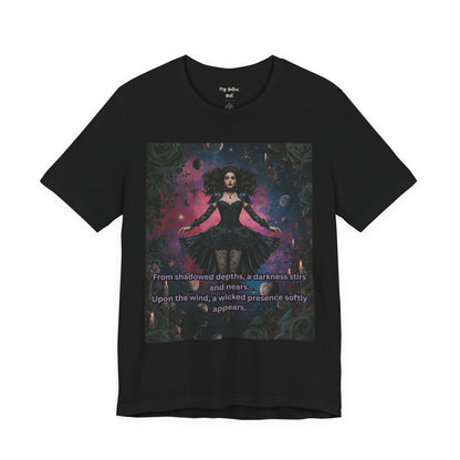 Gothic Sorceress Tee — "From shadowed depths..." Dark Fantasy Graphic T-Shirt