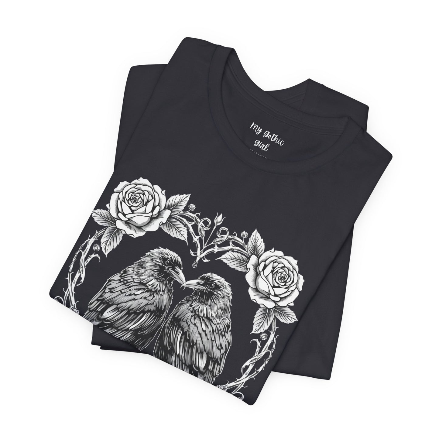 Raven Romance Tee — Gothic Floral Crow T-Shirt