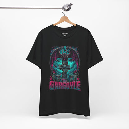 Gargoyle Graphic Tee — Dark Gothic Winged Statue Design