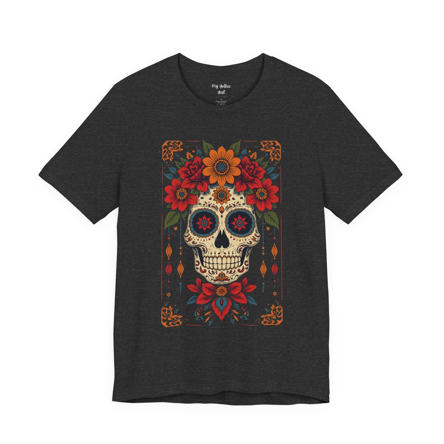 Day of the Dead Sugar Skull T-Shirt — Floral Calavera Graphic Tee