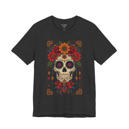 Day of the Dead Sugar Skull T-Shirt — Floral Calavera Graphic Tee