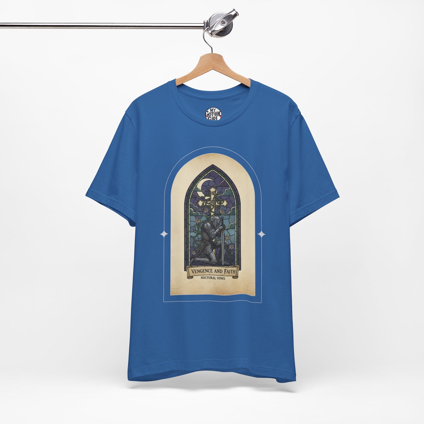 "Vengeance and Faith"  Gothic Graphic T-Shirt – Alt Aesthetic Poetic Goth Streetwear