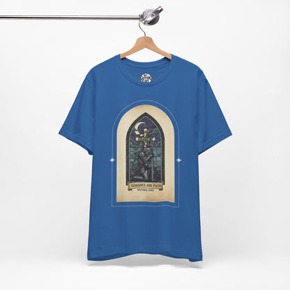 "Vengeance and Faith"  Gothic Graphic T-Shirt – Alt Aesthetic Poetic Goth Streetwear