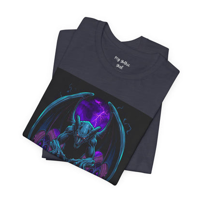 "The Gargoyle" — Dark Gothic Winged Statue Graphic Tee Design