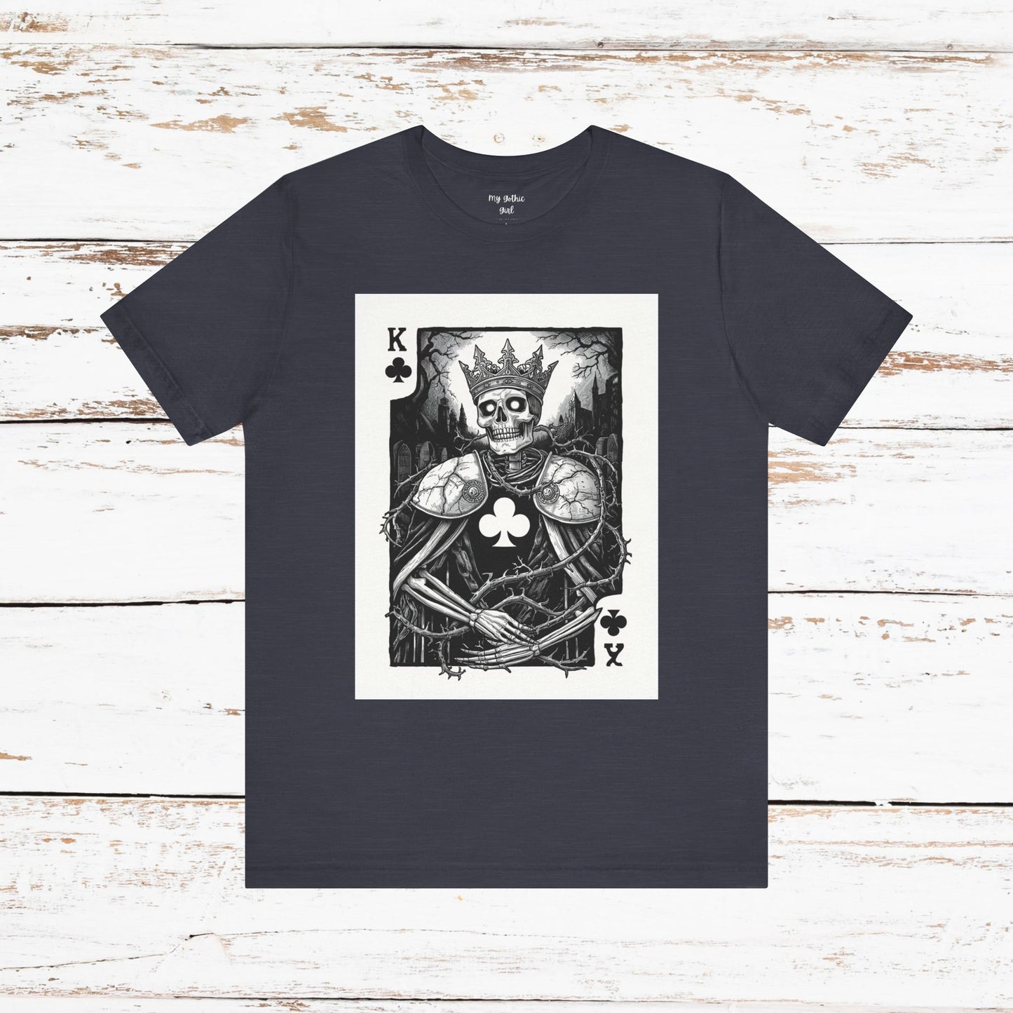 King of Clubs Skeleton Playing Card T‑Shirt